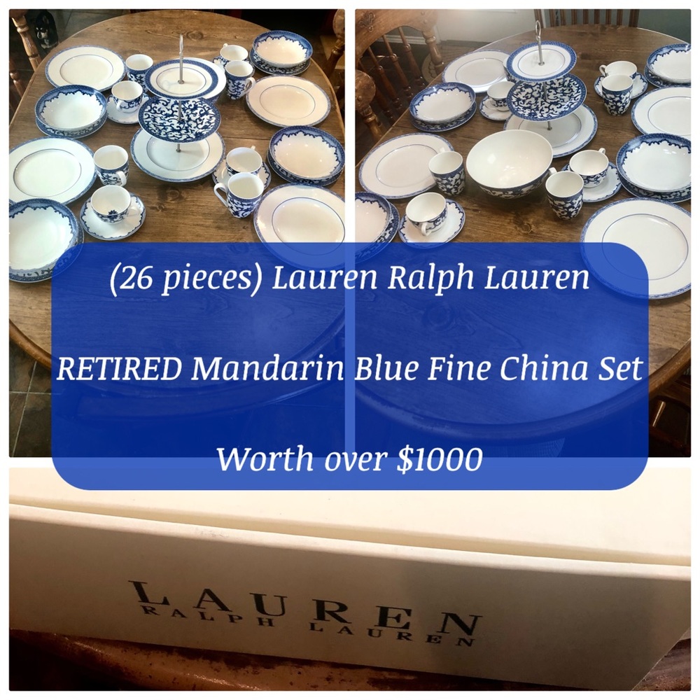 Lauren Ralph Lauren Mandarin Blue Fine China Set